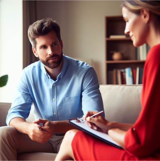 Мужчина на приеме психолога